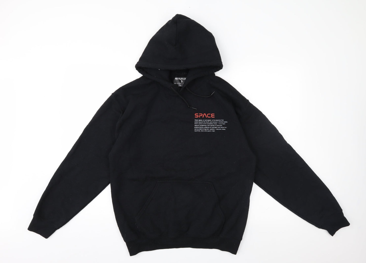 PRETTYLITTLETHING Womens Black  Jersey Pullover Hoodie Size S