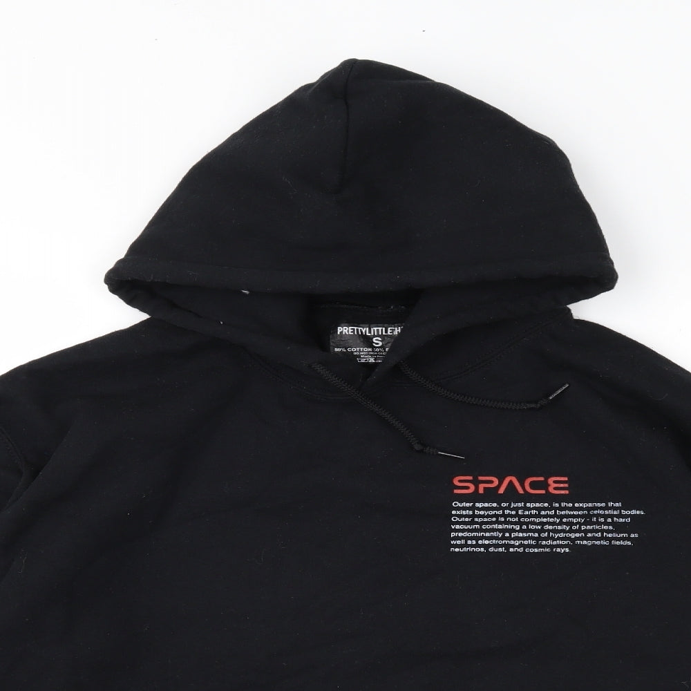PRETTYLITTLETHING Womens Black  Jersey Pullover Hoodie Size S