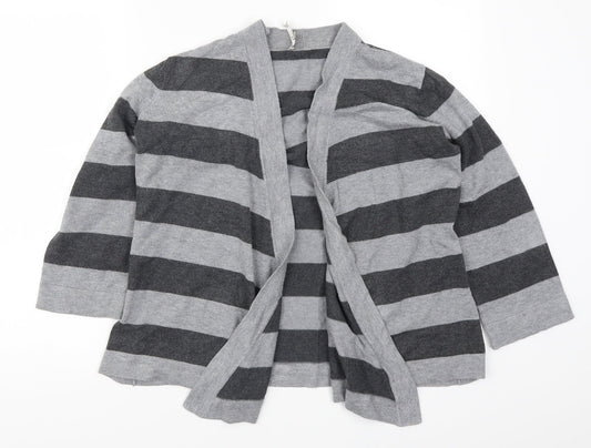 Country Casuals Womens Grey Striped  Cardigan Jumper Size M