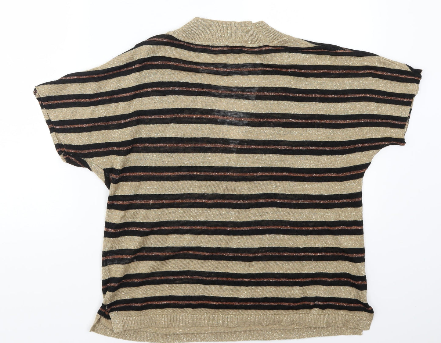NEXT Womens Gold Striped  Pullover Jumper Size M