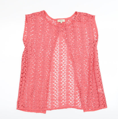 Additional front view of Papaya women’s pink floral basic t-shirt, size UK 10