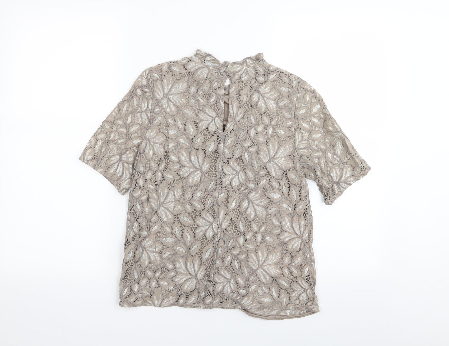 H&M Womens Brown Floral  Basic Blouse Size 4