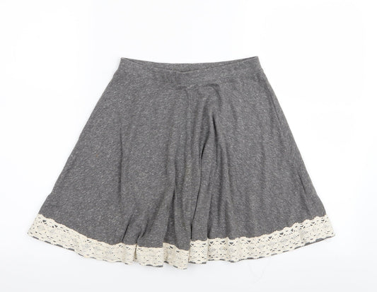 Topshop Womens Grey   Flare Skirt Size 6  - Stretch waistband