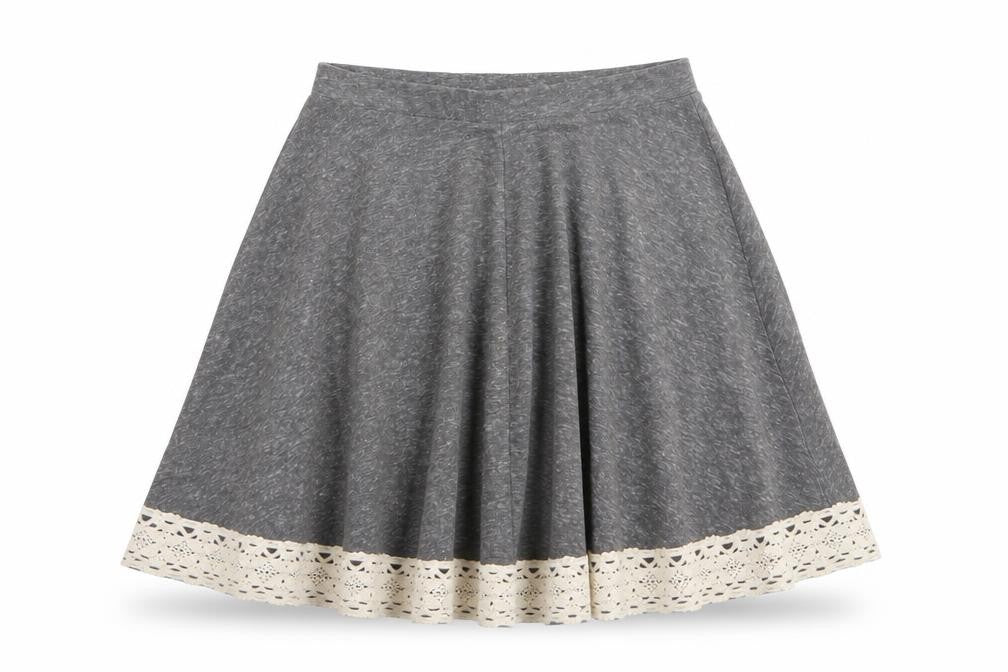 Topshop Womens Grey   Flare Skirt Size 6  - Stretch waistband