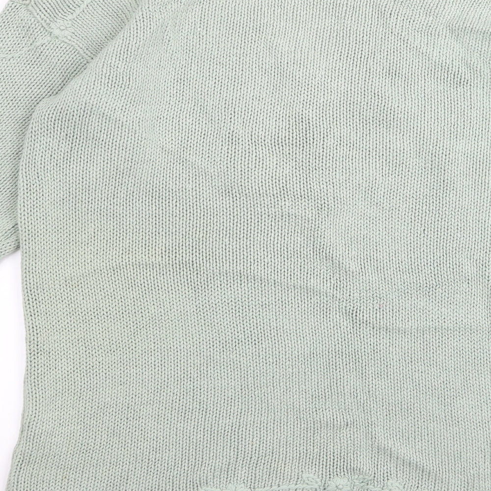 knitwear collection Womens Green Floral  Pullover Jumper One Size