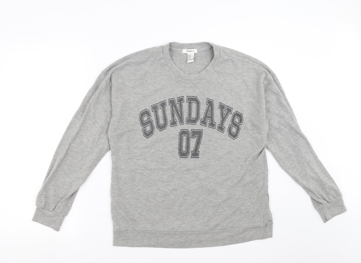 FOREVER 21 Womens Grey   Pullover Sweatshirt Size M  - sundays