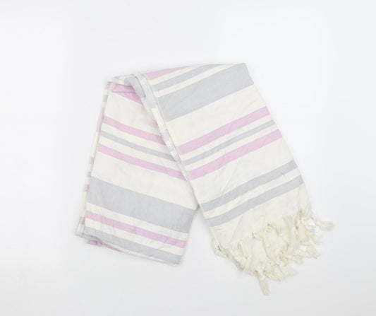 Avon Womens White Striped   Shawl/Wrap