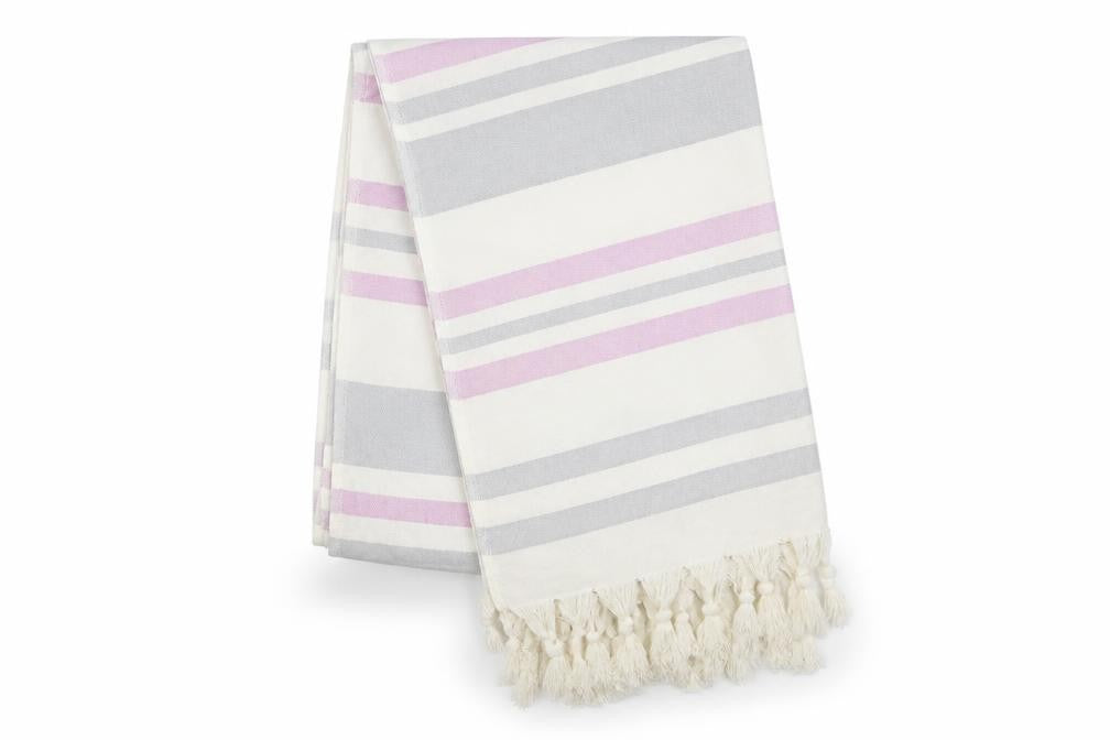 Avon Womens White Striped   Shawl/Wrap
