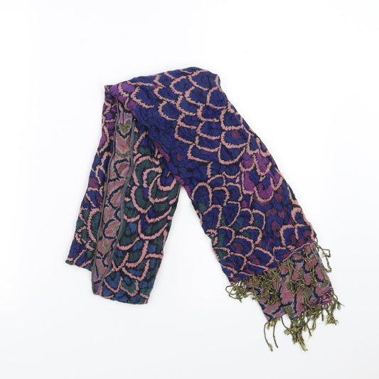 Preworn Womens Blue Floral   Scarf