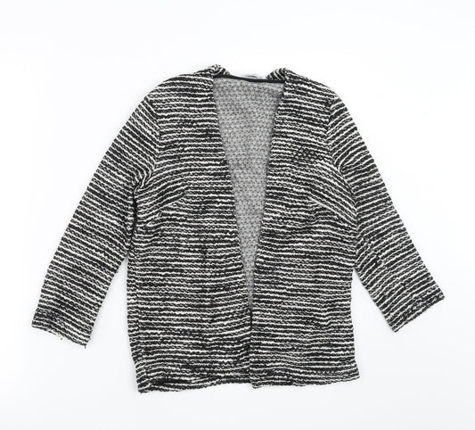 H&M Womens Black Striped  Cardigan Jumper Size S