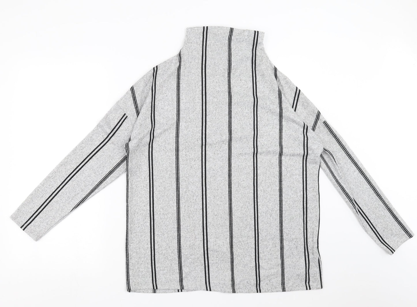F&F Womens Grey Striped  Pullover Jumper Size 12