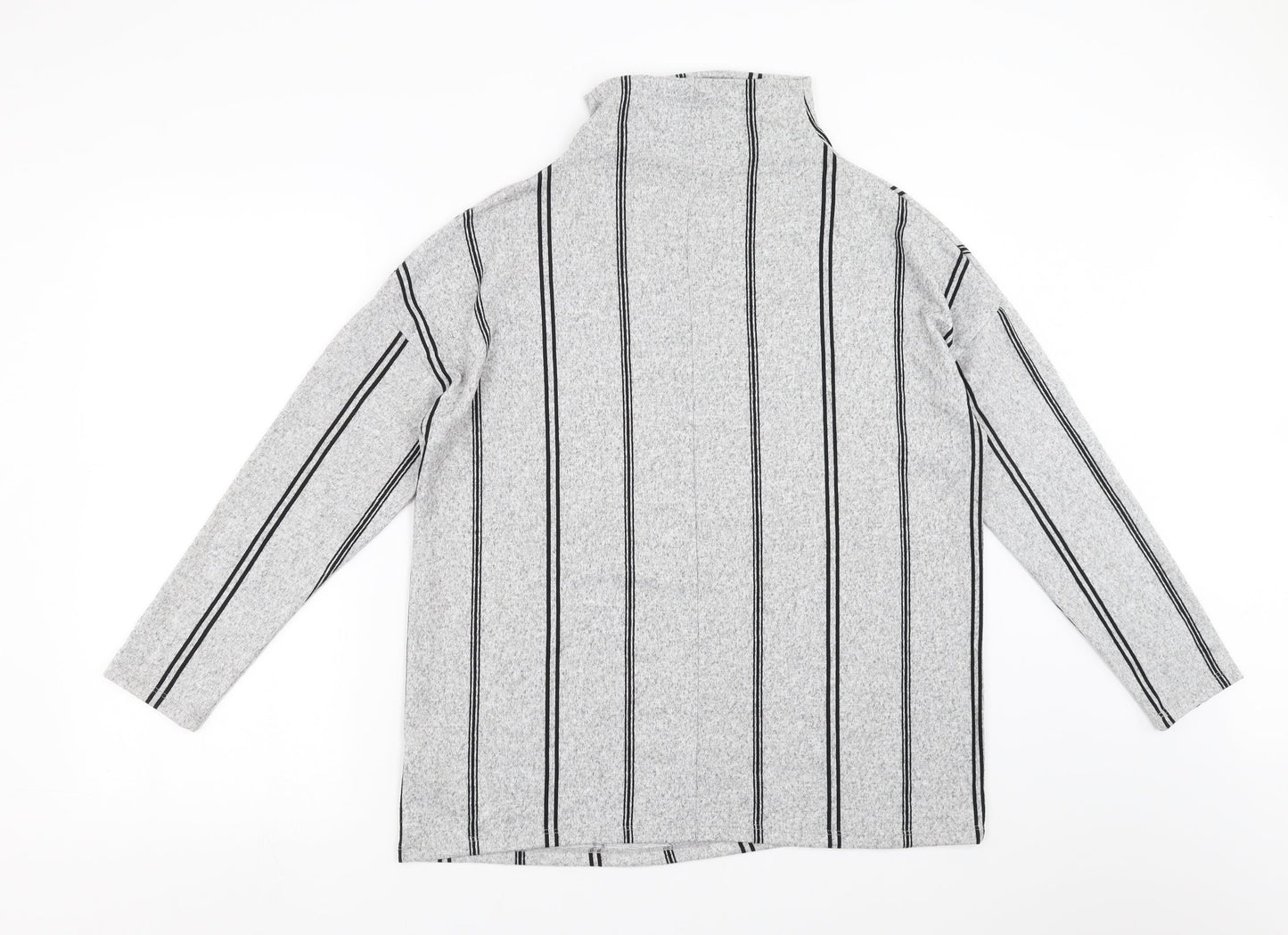 F&F Womens Grey Striped  Pullover Jumper Size 12