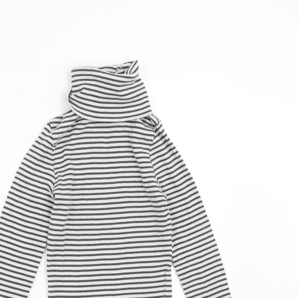 New Look Womens Grey Striped  Pullover Jumper Size 6