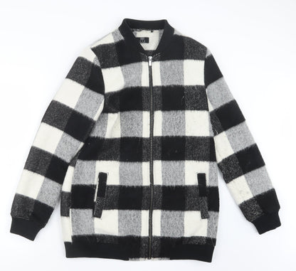 Preloved F&F Womens Black Check  Jacket  Size 10 - Front