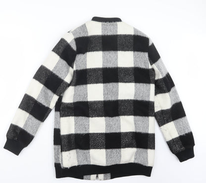 Preloved F&F Womens Black Check  Jacket  Size 10 - Back