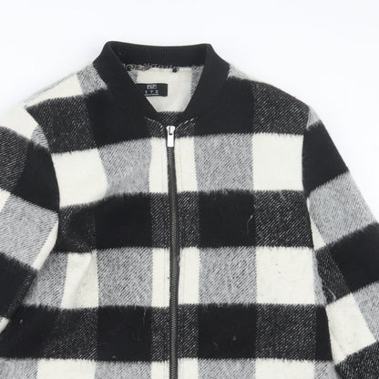 Preloved F&F Womens Black Check  Jacket  Size 10 - Detail