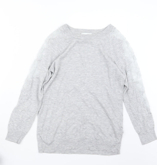 Warehouse Womens Grey  Knit Pullover Jumper Size 10