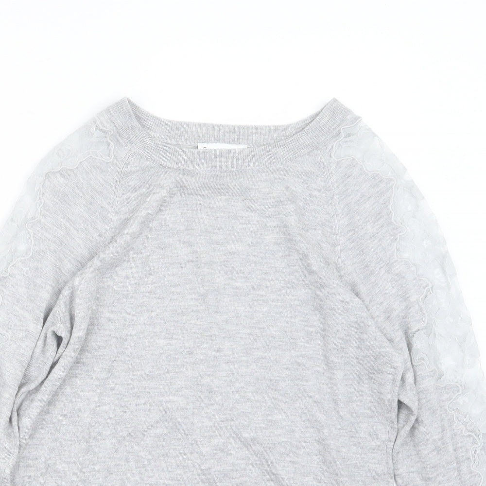 Warehouse Womens Grey  Knit Pullover Jumper Size 10