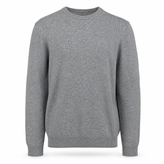Front view of Atlantic Bay men’s grey knit jumper, size S