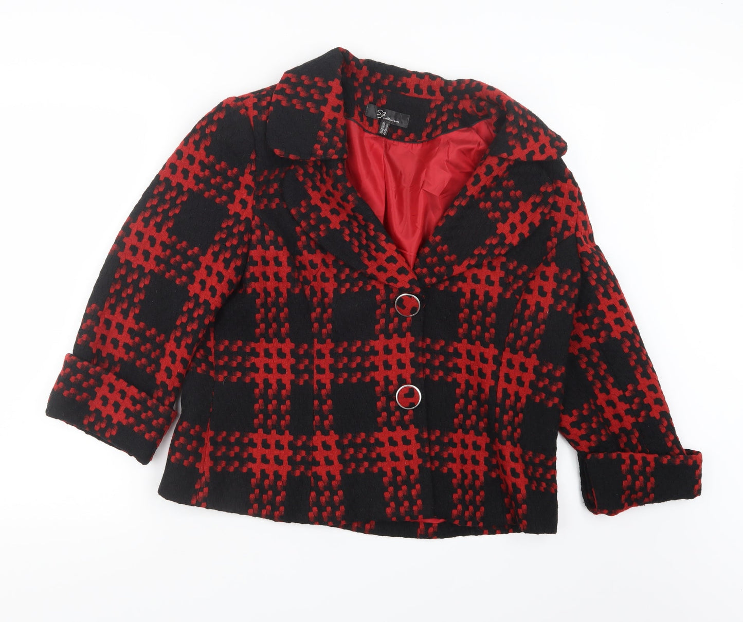 SF Collection  Womens Red Geometric  Jacket  Size 16