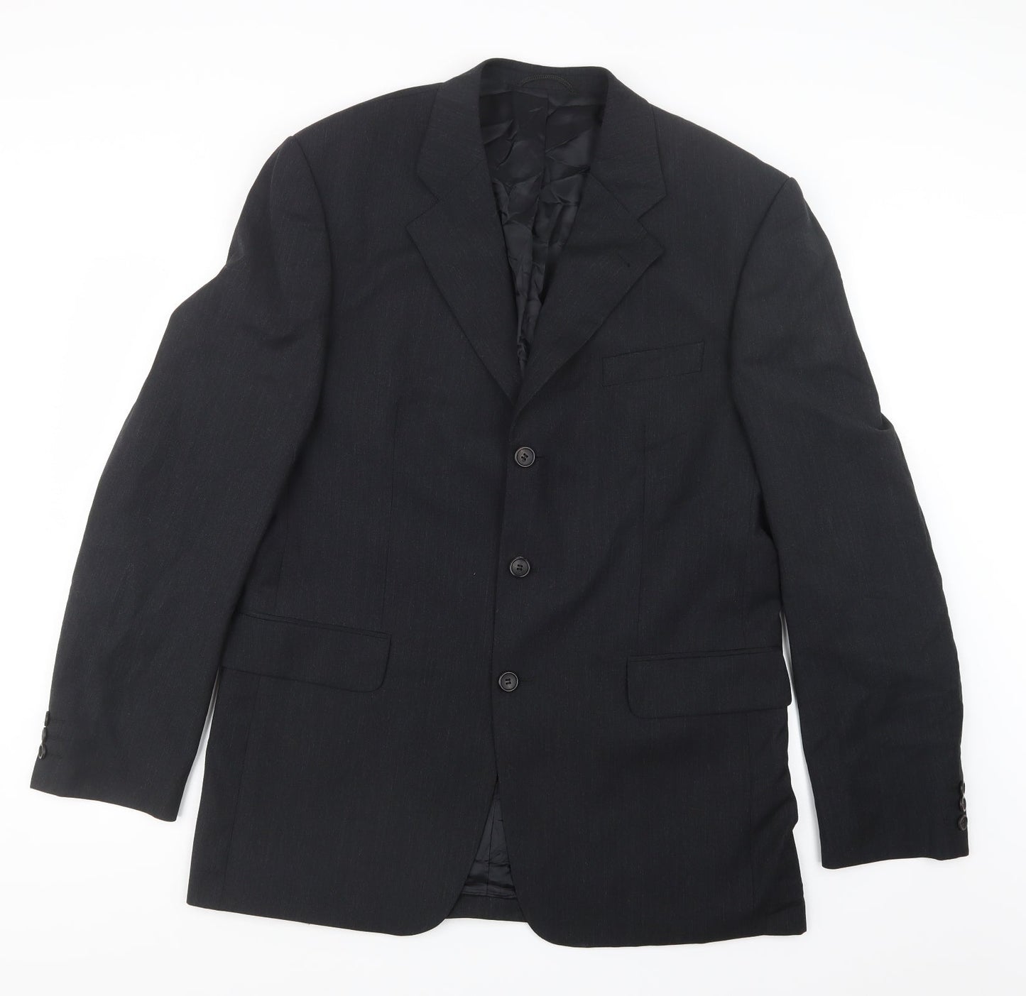 Tessuto Mens Black   Jacket Suit Jacket Size 40