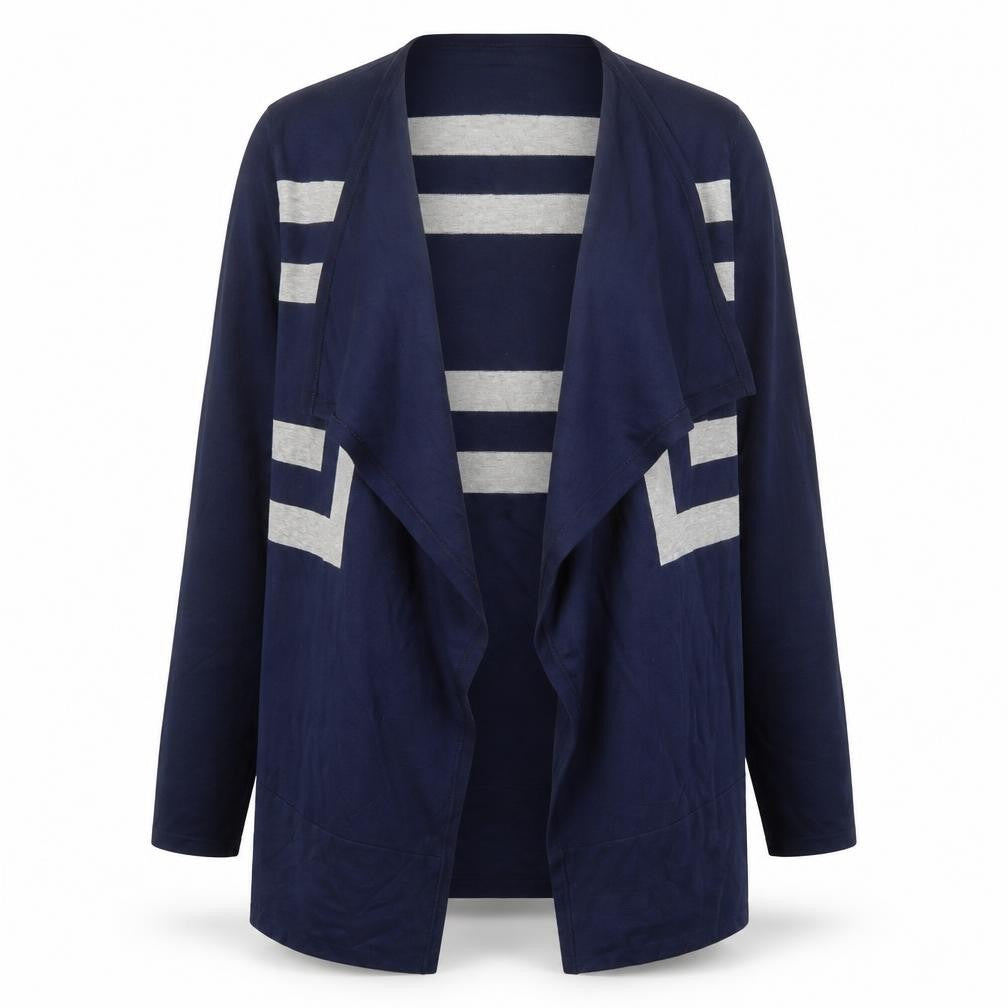 Text Womens Blue Striped  Cardigan Jumper Size M