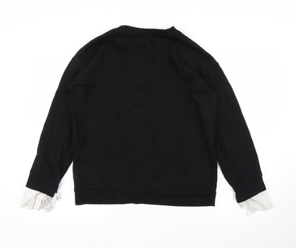 Preloved FOREVER 21 Womens Black   Pullover Jumper Size S - Back