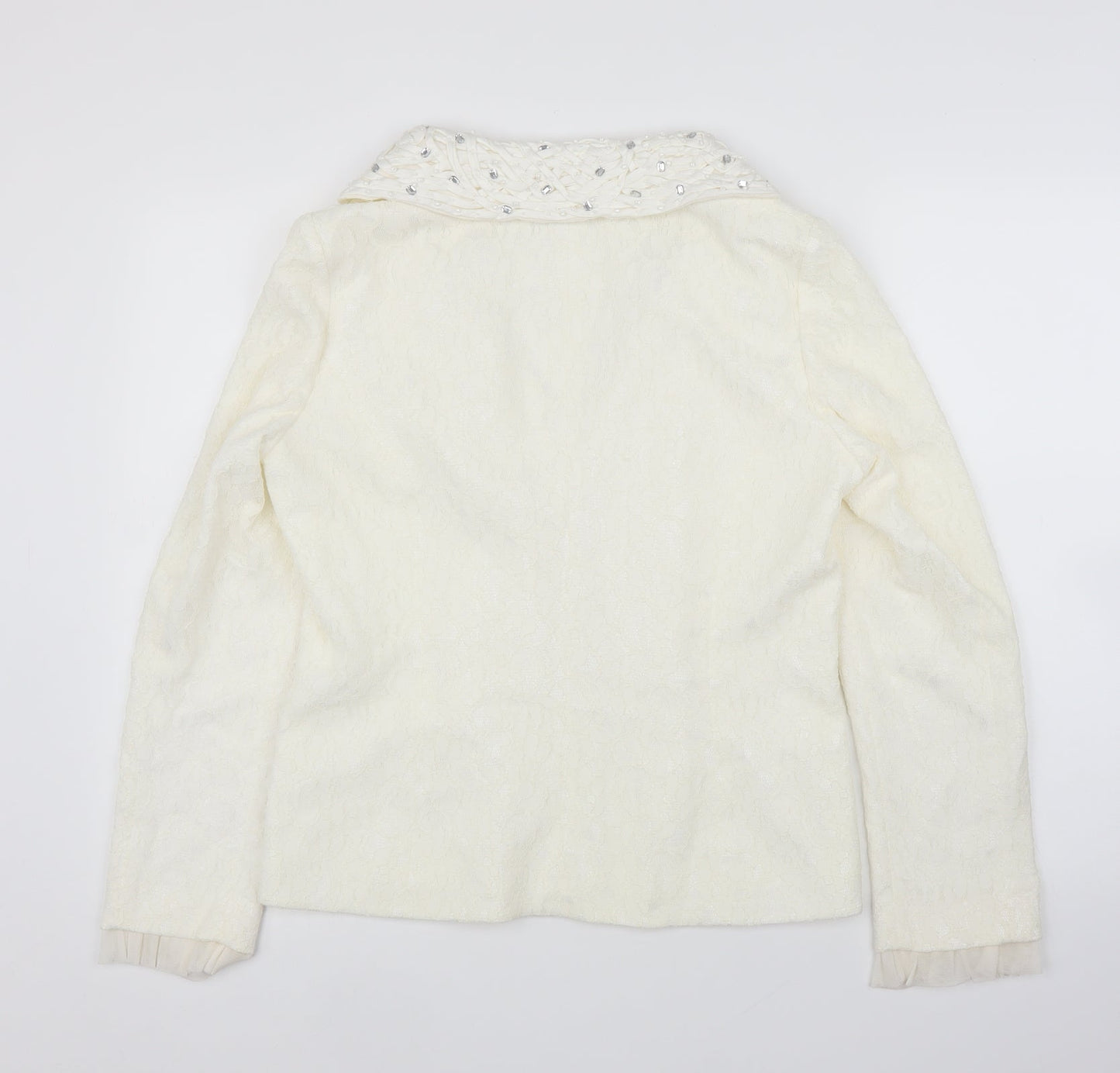 HEINE Womens Ivory Floral  Cardigan Jumper Size 14