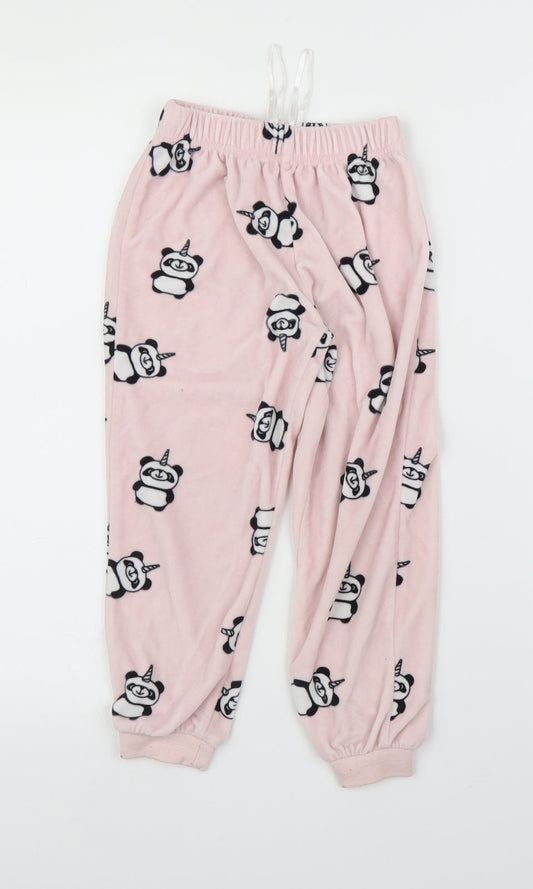 Peacocks Girls Pink Solid  Capri Pyjama Pants Size 5-6 Years  - Panda