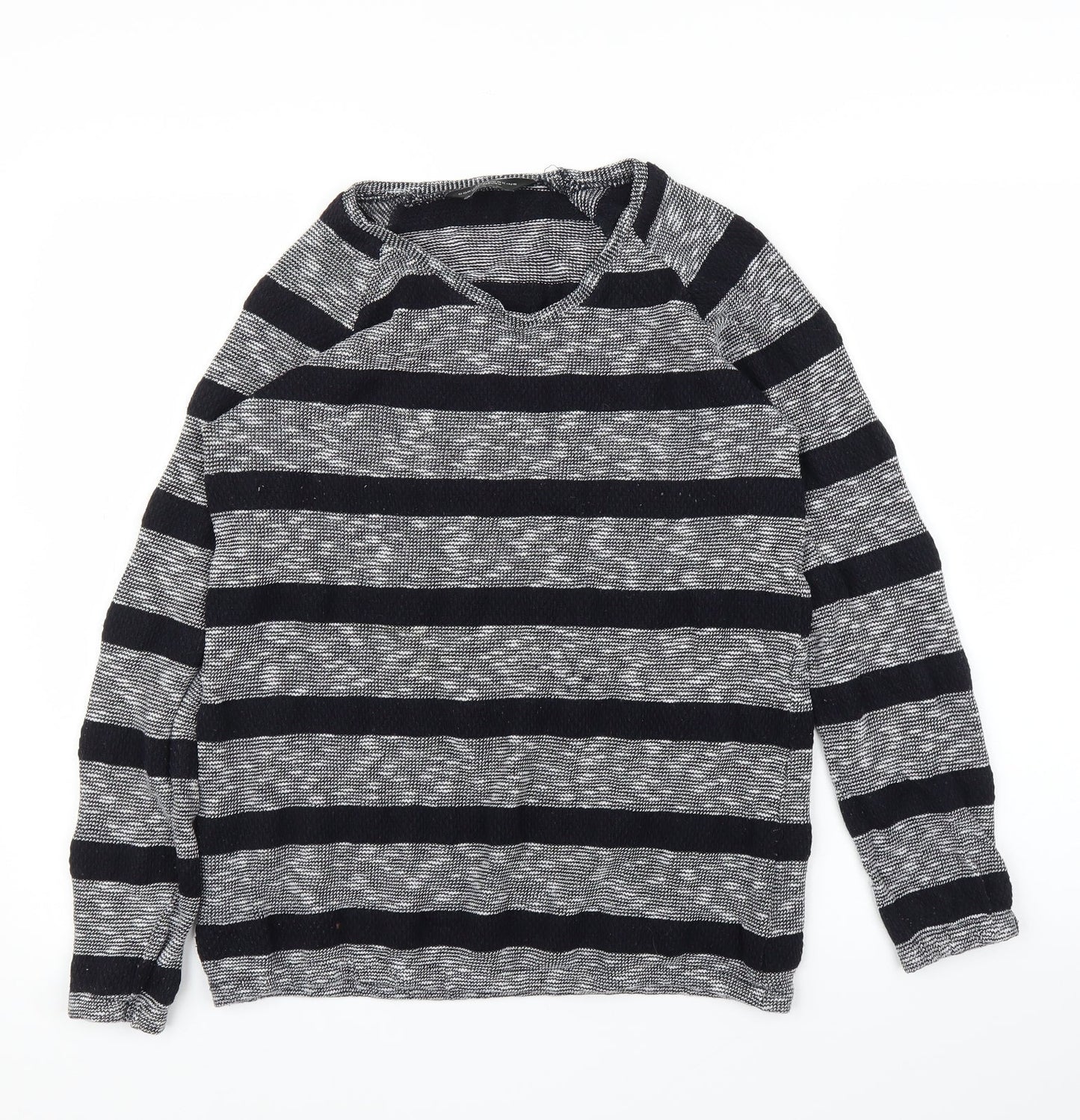 Dorothy Perkins Womens Grey Striped  Pullover Jumper Size 10