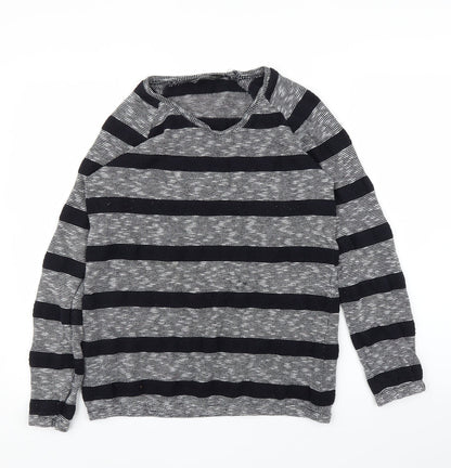 Dorothy Perkins Womens Grey Striped  Pullover Jumper Size 10