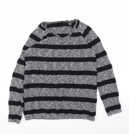 Dorothy Perkins Womens Grey Striped  Pullover Jumper Size 10