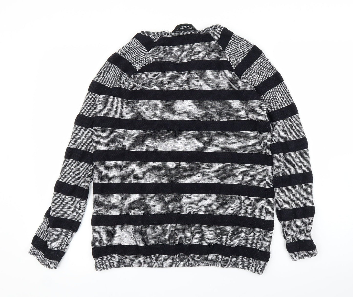 Dorothy Perkins Womens Grey Striped  Pullover Jumper Size 10
