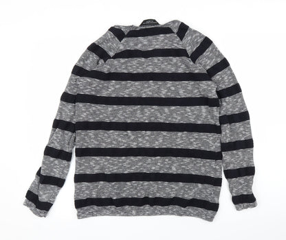 Dorothy Perkins Womens Grey Striped  Pullover Jumper Size 10