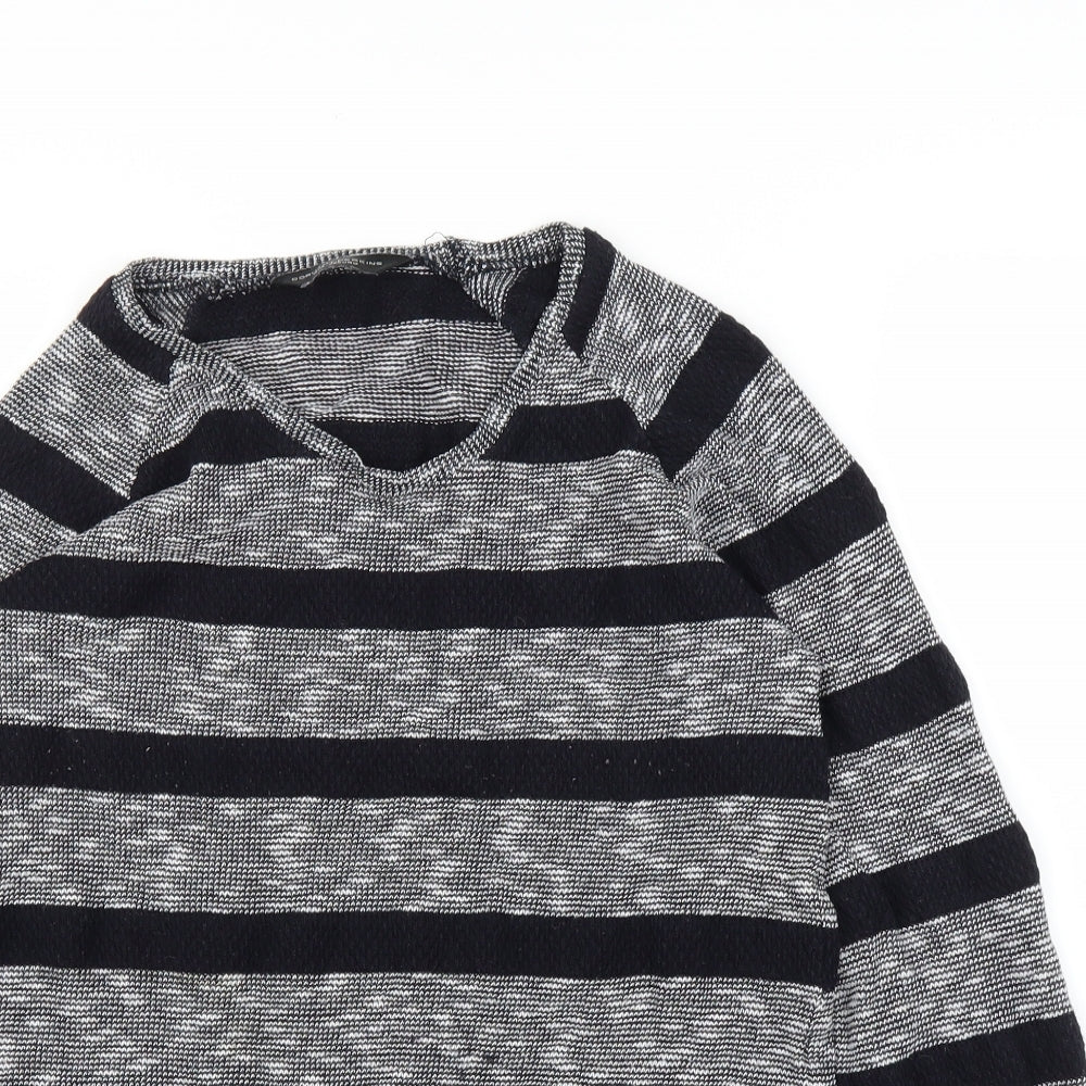 Dorothy Perkins Womens Grey Striped  Pullover Jumper Size 10