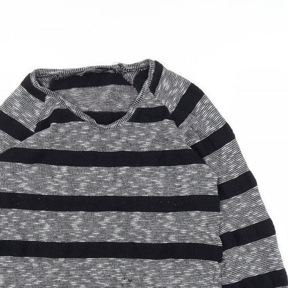 Dorothy Perkins Womens Grey Striped  Pullover Jumper Size 10