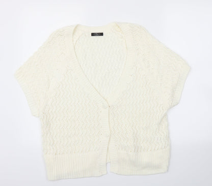 Bonmarché Womens Ivory Cardigan Jumper Size L