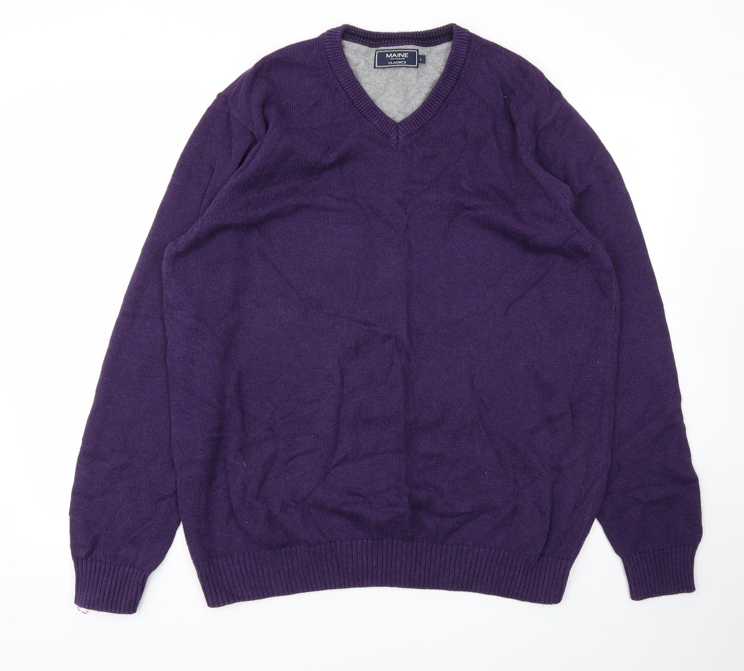 Maine Mens Purple   Pullover Sweatshirt Size L