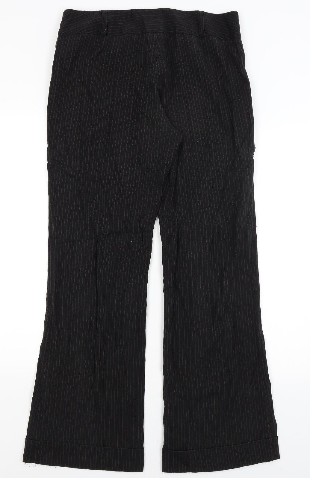 Dorothy Perkins Womens Black Striped  Dress Pants Trousers Size 14 L30 in
