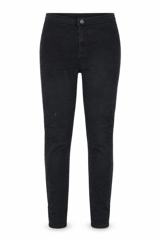Front view of Denim Co women’s black skinny jeans, size UK 8, 28-inch leg