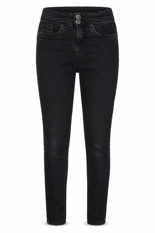 Front view of Denim Co women’s black skinny jeans, size UK 8, 29.5-inch leg