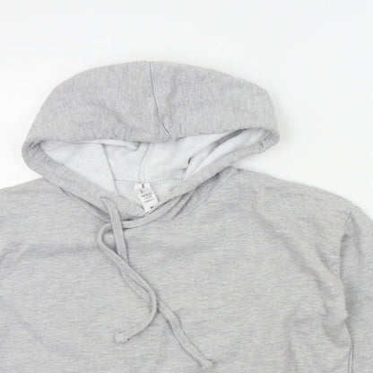 Close-up detail of Just hoods women’s grey colourblock pullover hoodie, size M