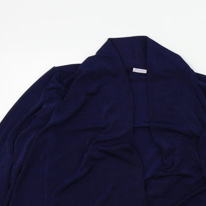 Close-up detail of DMART women’s blue cardigan jumper, size M