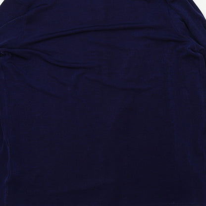 Brand and care label for DMART women’s blue cardigan jumper, size M