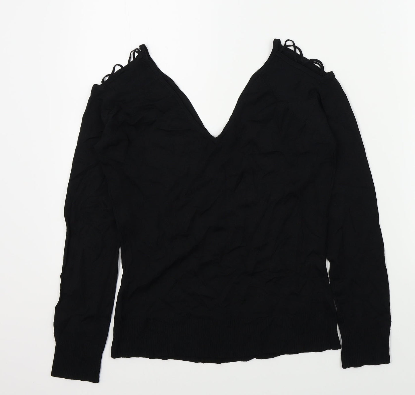 evie Womens Black   Pullover Jumper Size 14  - open shoulders