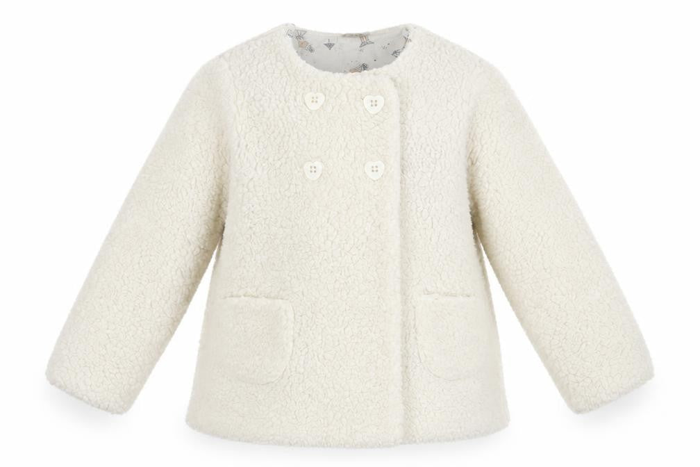 TU Girls White   Basic Coat Coat Size 2-3 Years
