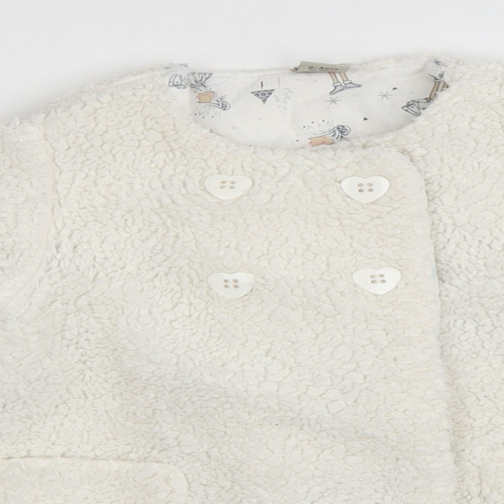 TU Girls White   Basic Coat Coat Size 2-3 Years