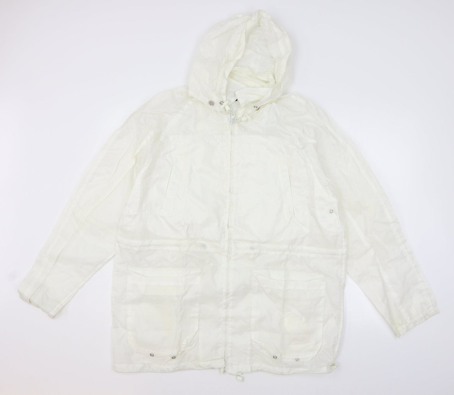 Janique Womens White   Jacket Coat Size L  - washable marks