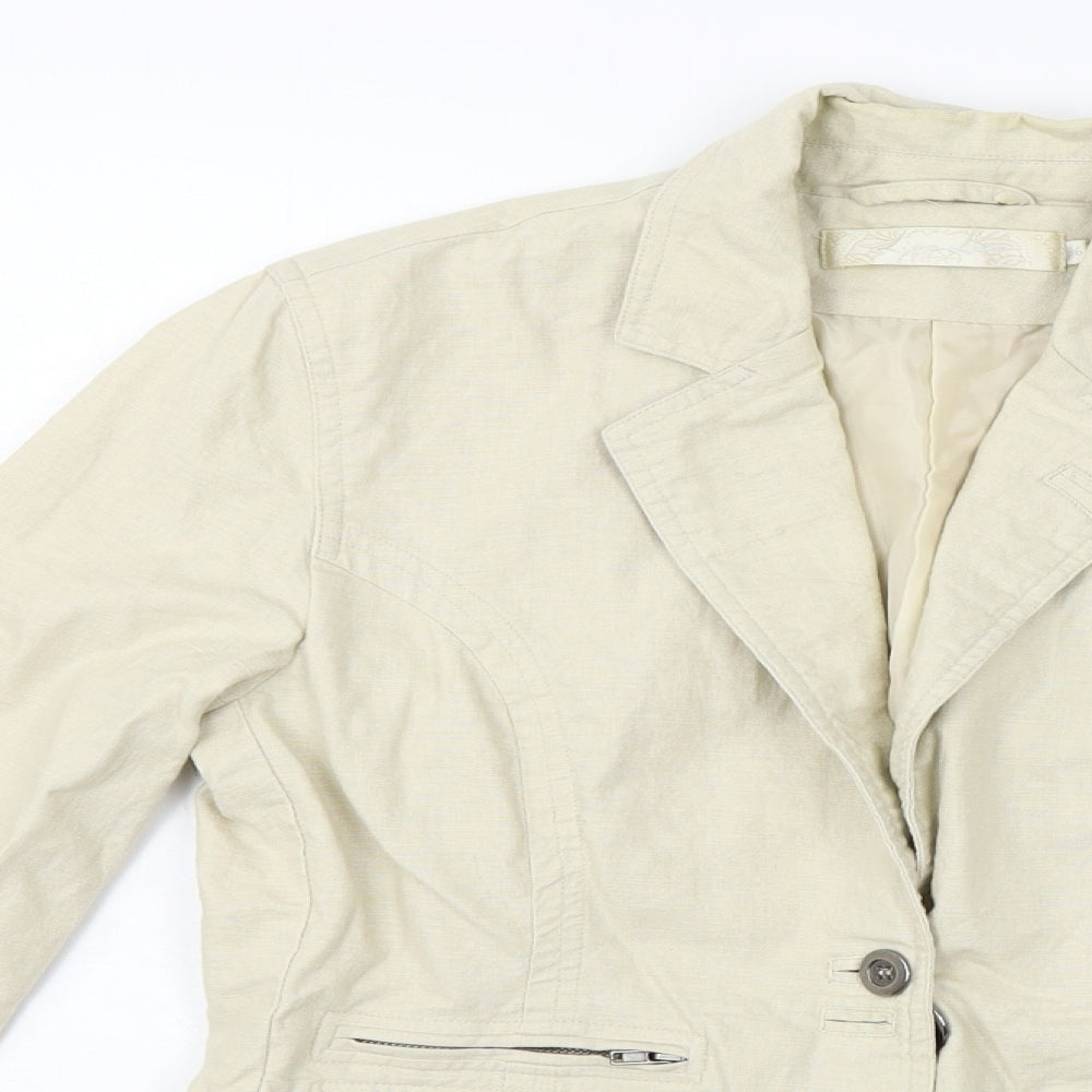 Lipo Lipo Womens Beige   Jacket Blazer Size 8
