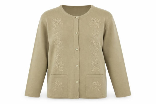 LEXY Womens Beige   Cardigan Jumper Size L